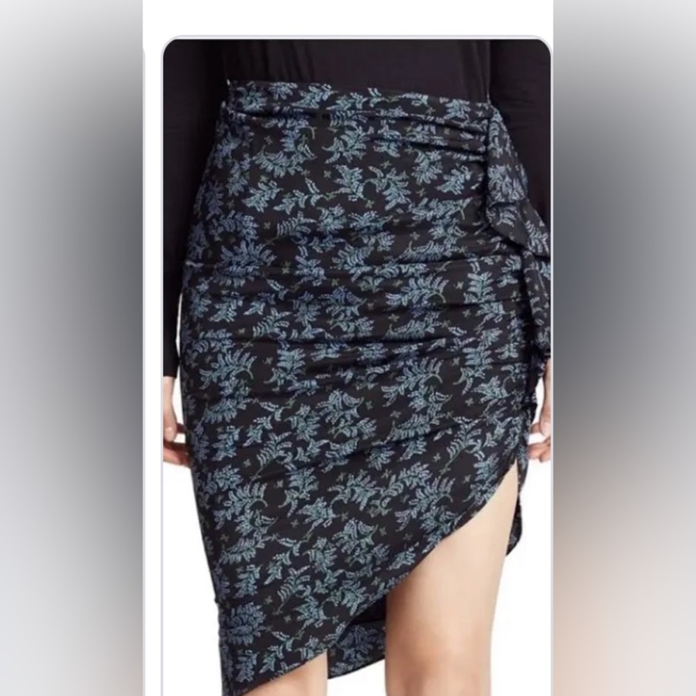 Floral Black and Blue Skirt